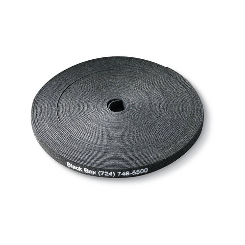 Black Box Hook And Loop Cable Wrap - 5/8" X 75', Black, 75-ft. (22.8-m) Roll, Gsa, Taa (FT9550A)
