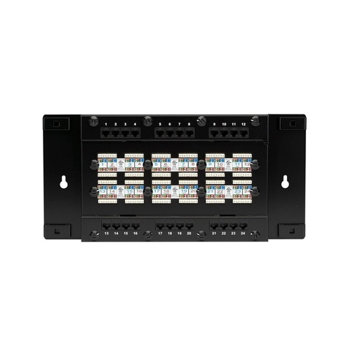 Black Box Cat6 Wallmount Patch Panel With Cover, 24-port, Taa (JPM185A-R2)