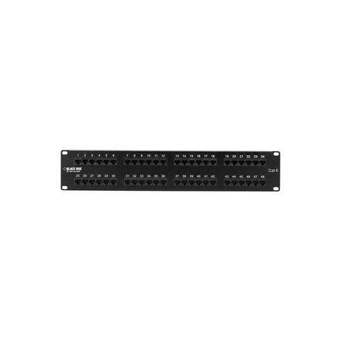 Black Box Cat6 Patch Panel, Punchdown - 2u, Unshielded, 48-port (JPM648A)