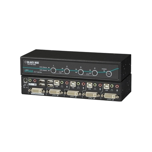 Black Box Desktop Kvm Switch - Dvi-i With Transparent Usb 2.0, Audio, 4-port, Gsa, Taa (KV9604A)