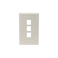 Black Box Keystone Wallplate - Single-gang, 3-port, Office White, Taa (WP468)