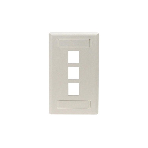 Black Box Keystone Wallplate - Single-gang, 3-port, Office White, Taa (WP468)