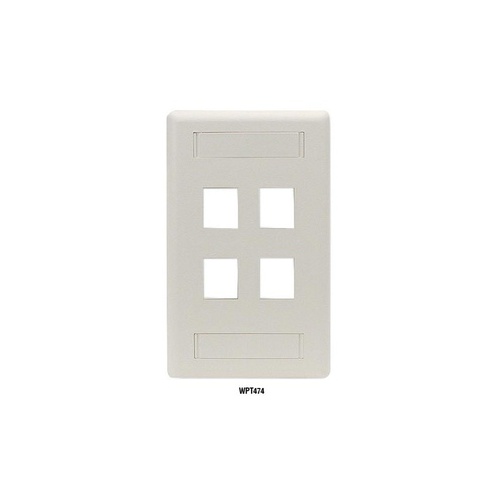 Black Box Keystone Wallplate - Single-gang, 1-port, Office White, Gsa, Taa (WPT456)