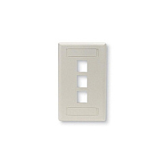 Black Box Keystone Wallplate - Single-gang, 3-port, Office White, Gsa, Taa (WPT468)