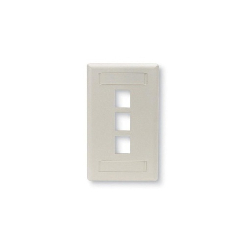 Black Box Keystone Wallplate - Single-gang, 3-port, Office White, Gsa, Taa (WPT468)