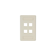 Black Box Keystone Wallplate - Single-gang, 4-port, Office White, Gsa, Taa (WPT474)