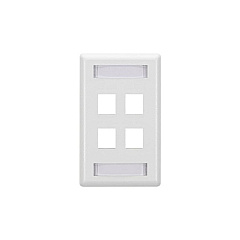Black Box Keystone Wallplate - Single-gang, 4-port, White, Gsa, Taa (WPT476)