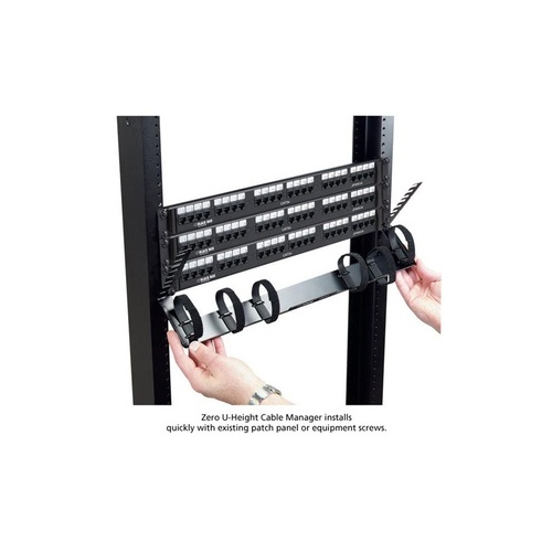 Black Box Horizontal Rackmount It Cable Manager - 0u, 19"single-sided Black, Gsa, Taa (JPM500A-R2)