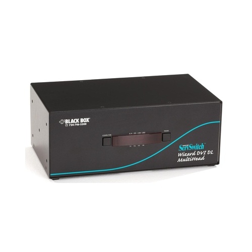Black Box Kvm Switch - Quad-head, Dvi-d Dual-link, Usb True Emulation, Audio, 4-port, Gsa, Taa (KV2404A)