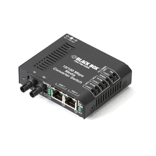 Black Box Fast Ethernet (100-mbps) Switch - (2) 10/100-mbps Copper Rj45, (1) 100-mbps Multimode Fiber, 1300nm, 2km, St, Gsa, Taa (LBH100AST)