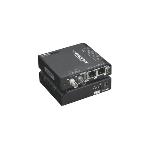 Black Box Fast Ethernet Extreme Temperature Switch(2)10/100-mbps Copper Rj45,(1)100-mbps Mm Fiber,1300nm,2km,st,220v Ac-power,gsa,taa (LBH100AE-P-ST)