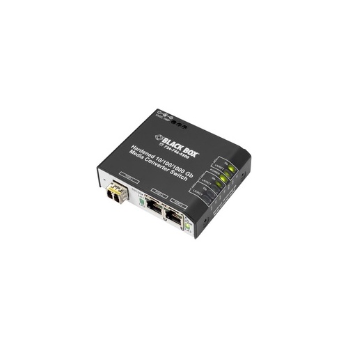 Black Box Gigabit Ethernet Hardened Temperature Switch(2)10/100/1000-mbps Copper Rj45,(1)1000-mbps Singlemode Fiber,1310nm,15km,lc,gsa,taa (LBH2001AHLX)