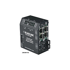 Black Box Fast Ethernet Hardened Temperature Switch(4)10/100-mbps Copper Rj45,(2)100-mbps Multimode Fiber,1300nm,2km,st,gsa,taa (LBH240A-H-ST)