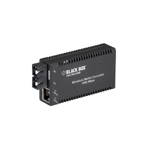 Black Box Gigabit Ethernet Media Converter - 1000-mbps Copper To 1000-mbps Multimode Fiber, 850nm, 0.3km, Sc, Gsa, Taa (LGC010A-R2)