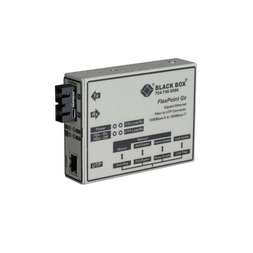 Black Box Gigabit Ethernet Media Converter-1000-mbps Copper To 1000-mbps Multimode Fiber, 850nm, 0.3km, Sc, Gsa, Taa (LMC1003A-R3)