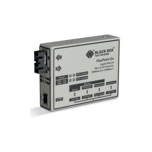Black Box Gigabit Ethernet Media Converter - 1000-mbps Copper To 1000-mbps Singlemode Fiber, 1310nm, 10km, Lc, Gsa, Taa (LMC1009A-R3)