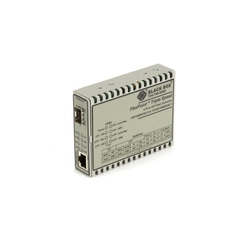 Black Box Gigabit Ethernet (1000-mbps) Media Converter - 10/100/1000-mbps Copper To 100/1000-mbps Fiber Sfp, Gsa, Taa (LMC1017A-SFP)
