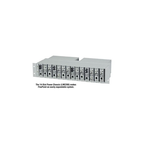 Black Box Media Converter Chassis - 14-slot, Rackmount, Dual Ac Power Supply, Gsa, Taa (LMC200-2PS)