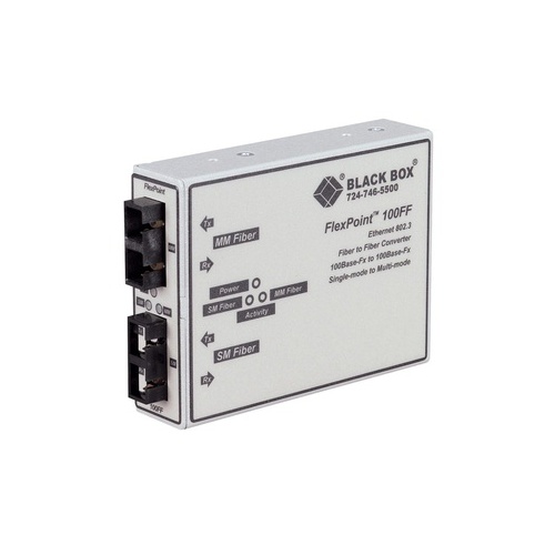 Black Box Fast Ethernet Mode Converter 100-mbps Multimode Fiber To 100-mbps Singlemode Fiber,1300nm,5km To 28km,(2)sc,gsa,taa (LMC250A)