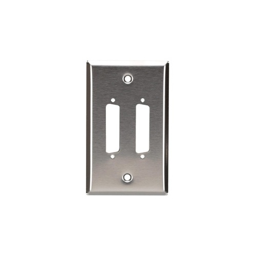 Black Box Wallplate - Stainless Steel, Db25, Single-gang, 2-port, Gsa, Taa (WP040)