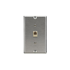 Black Box Wallplate - Stainless Steel With Phone Jack (WP367) Black Box Wallplate - Stainless Steel With Phone Jack (WP367)