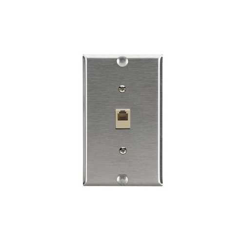 Black Box Wallplate - Stainless Steel With Phone Jack (WP367)