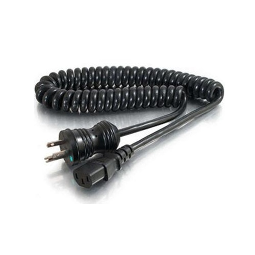 C2G 8ft 18awg Hsptlpc Coiled, 5-15p-c13 Bk (48066)