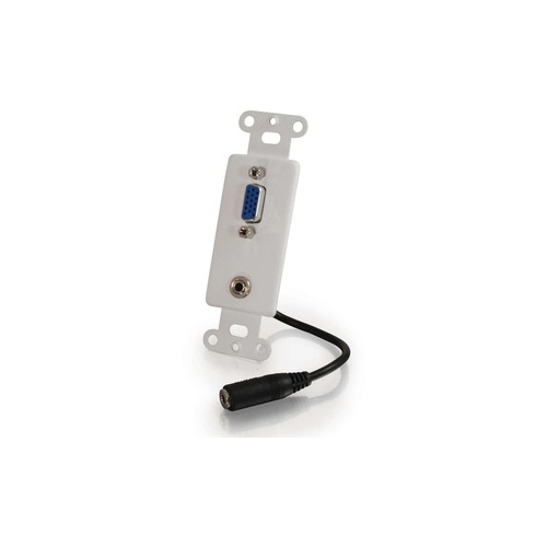 C2G Vga+3.5mm Audio Pass Thru Wall Plate Wht (37091)