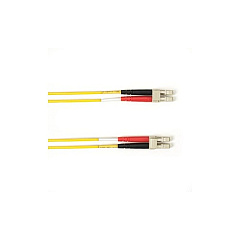 Black Box Os2 9/125 Singlemode Fiber Optic Patch Cable - Ofnp Plenum, Lc To Lc, Yellow, 2-m (6.5-ft.), Gsa, Taa (FOCMPSM-002M-LCLC-YL)