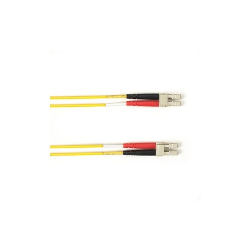 Black Box Os2 9/125 Singlemode Fiber Optic Patch Cable - Ofnp Plenum, Lc To Lc, Yellow, 2-m (6.5-ft.), Gsa, Taa (FOCMPSM-002M-LCLC-YL)