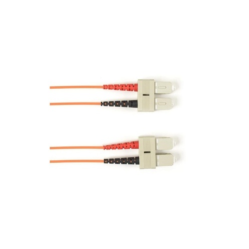 Black Box Om1 62.5/125 Multimode Fiber Optic Patch Cable - Ofnr Pvc, Sc To Sc, Orange, 2-m (6.5-ft.), Gsa, Taa (FOCMR62-002M-SCSC-OR)