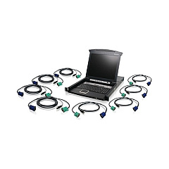 Iogear 8 Port Lcd Kvm Switch With Cables (GCL1808KITU)