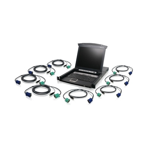 Iogear 8 Port Lcd Kvm Switch With Cables (GCL1808KITU)