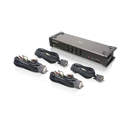 Iogear 4-port Dvi Kvmp Switch With Audio And Ca (GCS1104)