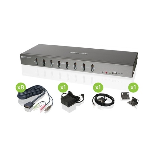 Iogear 8-port Dvi Kvmp Switch With Cables (GCS1108KIT1)