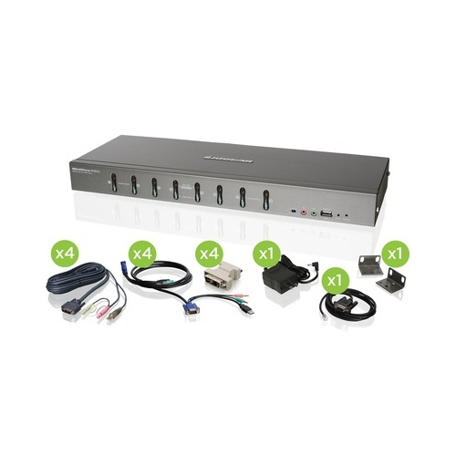 Iogear 8-port Dvi Kvmp Switch With Vga Support (GCS1108KIT2)