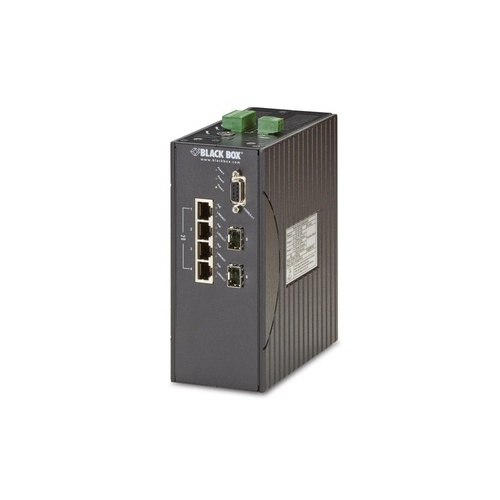 Black Box Fast Ethernet(100-mbps)extreme Temperature Managed Poe+ Switch-(4)10/100-mbps Copper Rj45 Poe+,(2)100-mbps Sfp,gsa,taa (LEH1104A-2SFP)