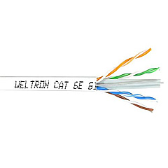 Weltron 1000ft White Cat6 Solid Cable Utp Cmr (T2404L6WH)
