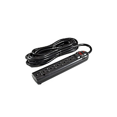 Weltron 6 Outlet Power Strip Plastic 750j 20 Ft (WSP600PLF20BK)