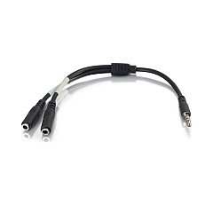 C2G 6inch 4pin 3.5mm M To Dual 3.5mm F (27394)