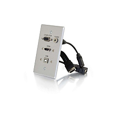 C2G Hdmi, Vga, 3.5mm Audio + Usb Wall Plate (39707) C2G Hdmi, Vga, 3.5mm Audio + Usb Wall Plate (39707)