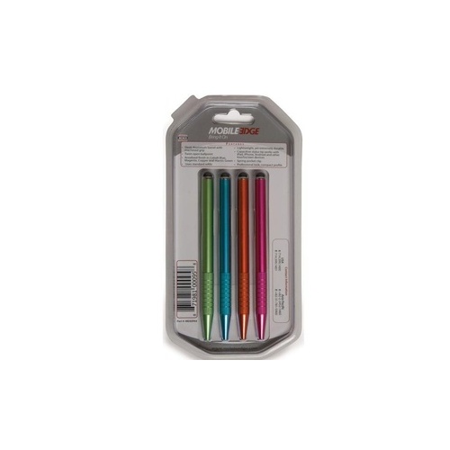 Mobile Edge Aluminum Tech Stylus Pens - 4 Pack (MEASPA4)