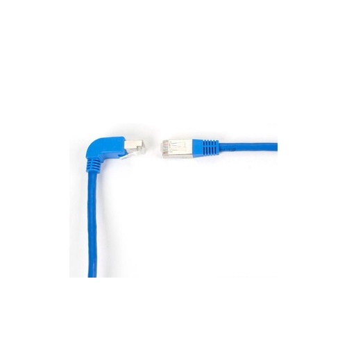 Black Box Cat6 250-mhz Molded Angled Stranded Ethernet Patch Cable - Shielded (s/ftp), Cm Pvc (rj45 M/m), Blue, 3-ft. (0.9-m) (EVNSL216S-0003-90DS)