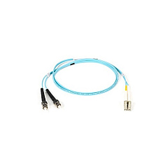 Black Box Om3 50/125 Multimode Fiber Optic Patch Cable - Ofnr Pvc, St To Lc, Aqua, 1-m (3.2-ft.) (EFNT010-001M-STLC)