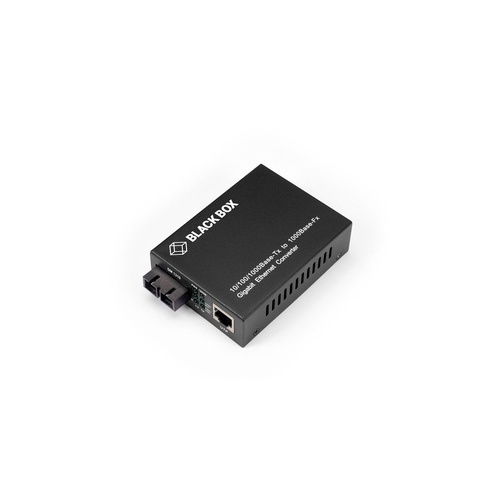 Black Box Gigabit Ethernet (1000-mbps) Media Converter - 10/100/1000-mbps Copper To 1000-mbps Singlemode Fiber, 1310nm, 10km, Sc (LGC212A)