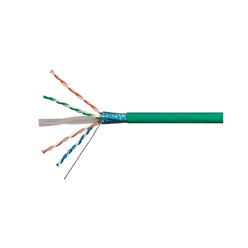 Monoprice Cat6a Ethernet Bulk Cable - Solid_ 550mhz_ F/utp_ Cmr_ Riser Rated_ Pure Bare Copper Wire_ 10g_ 23awg_ 1000ft_ Green (ul) (taa) (18596)