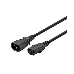 Monoprice Extension Cord - Iec 60320 C14 To Iec 60320 C13_ 14awg_ 15a/1875w_ 3-prong_ Black_ 3ft (24192)