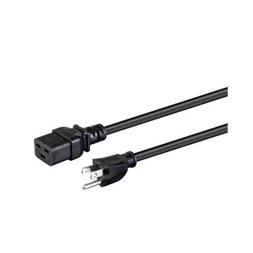 Monoprice Power Cord - Nema 5-15p To Iec 60320 C19_ 14awg_ 15a/1875w_ 3-prong_ Black_ 8ft (24208)