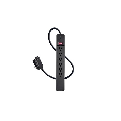 Monoprice 6 Outlet Surge Protector Power Strip 6ft Cord, 2 Port Usb Charger On The Plug, 1080 Joules (27033)
