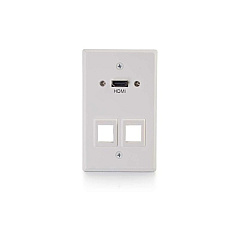 C2G Hdmi Sg Wall Plate+2 Keystones White (60161) C2G Hdmi Sg Wall Plate+2 Keystones White (60161)
